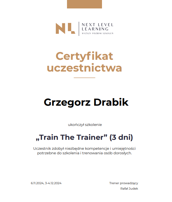 certyfikat train